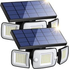 intelamp Outdoor Solar Light, Solar Security Lights Outdoor Motion Sensor 6000mA