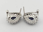 Vtg Natural Unheated Pear Cut Sapphire & Spinel Sterling Silver Ring/Earring set — photo 8