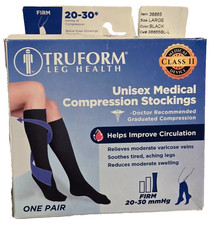 Truform Leg Health 20-30 mmHg of Compression Firm-Closed Toe-Black 38865BL-L