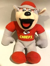 Vtg 1998 STUFFINS NFL KC CHIEFS WOLF Plush Mascot 7” Kansas City Figure Toy-MINT