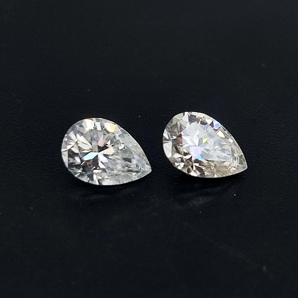 5x3 mm Lab Grown CVD Diamond Pair D COLOR VVS CLEAN Pear Cut Non Certified - Image 2 of 4