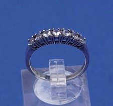 Size 7, vtg Sterling silver engagement ring, 925 band w/ clear crystal