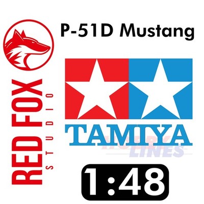 P-51D Mustang 3D Instrumententafel Aufkleber Tamiya Bausatz Red Fox Studio RFSQS-48030