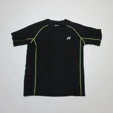 MeetWee XXL Short Sleeve Black Athletic Shirt with Neon Green Trim