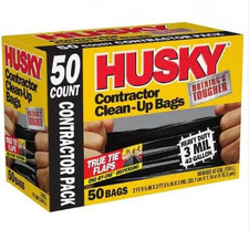 Contractor Trash Bags, 42 Gallon, Heavy Duty, 50 Count   Tear Resistant, Black