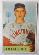 1954 Bowman #60 Fred Baczewski RC Rookie Cincinnati Reds Vintage Baseball Card. rookie card picture