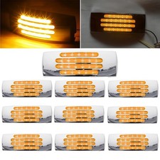 10 X 22 Led Amber 12v Side Marker Lights Clearance Indicator Chrome For Lorry 10 X 22 Led Amber 12v Side Marker Lights Clearance Indicator Chrome For Lorry