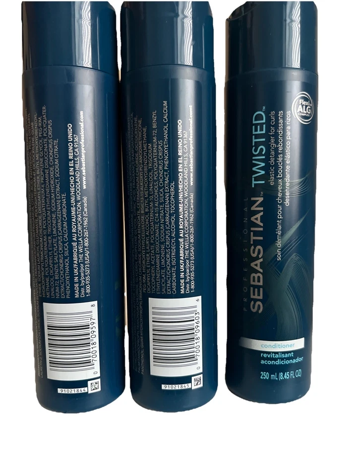 3X Sebastian Twisted (1) Shampoo Cleanser & (2)Conditioner Detangler Curls 8.4oz - Image 2 of 2