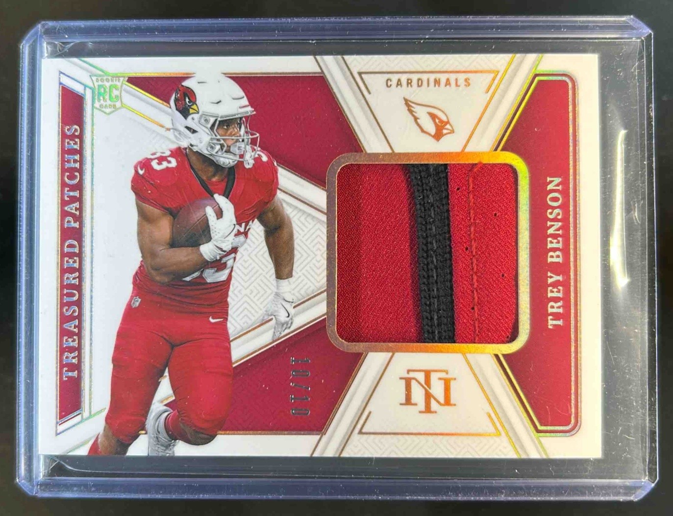 Trey Benson Panini National Treasures Framed Fabrics #TBN Holo Gold