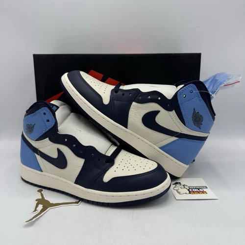 NIKE AIR JORDAN 1 OG OBSIDIAN SAIL 575441 140 TAGLIA 6 5Y UNC blu università