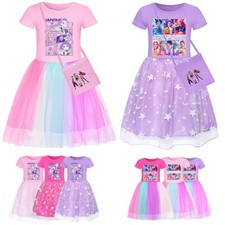 Girls Kpop Demon Hunters Rainbow Star Fancy Dress Party Princess Tutu Skirts UK