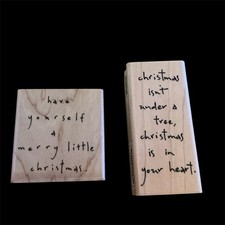 2 x Penny Black Wooden Rubber Stamp  Christmas Sentiments