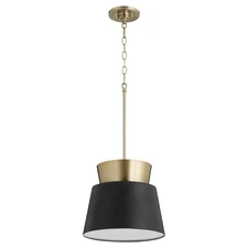 Quorum International 8006-80 Noir / Aged Brass 12"W Pendant