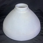 Vintage Waffle White Milk Glass 5.5" H x 10” D Torchiere Lamp Shade 2.75" Fitter