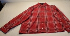 Chaps Mens Sz XL Easy Care Long Sleeve Button Up Plaid Shirt Classic Red Black