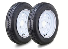 2 WANDA Trailer Tire Assembly 4.80-12 6-Ply White Spoke Rim 5 Lug on 4.5"
