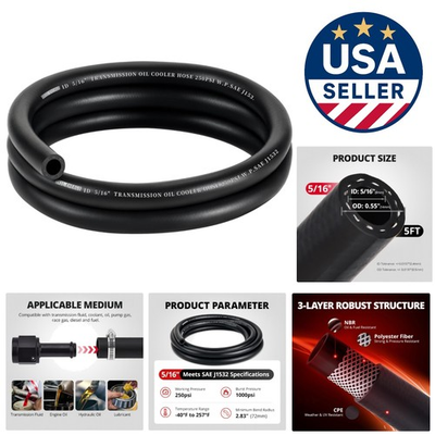 #ad High Pressure 5FT Transmission Oil Cooler Hose 250PSI Durable CPE Material $47.59