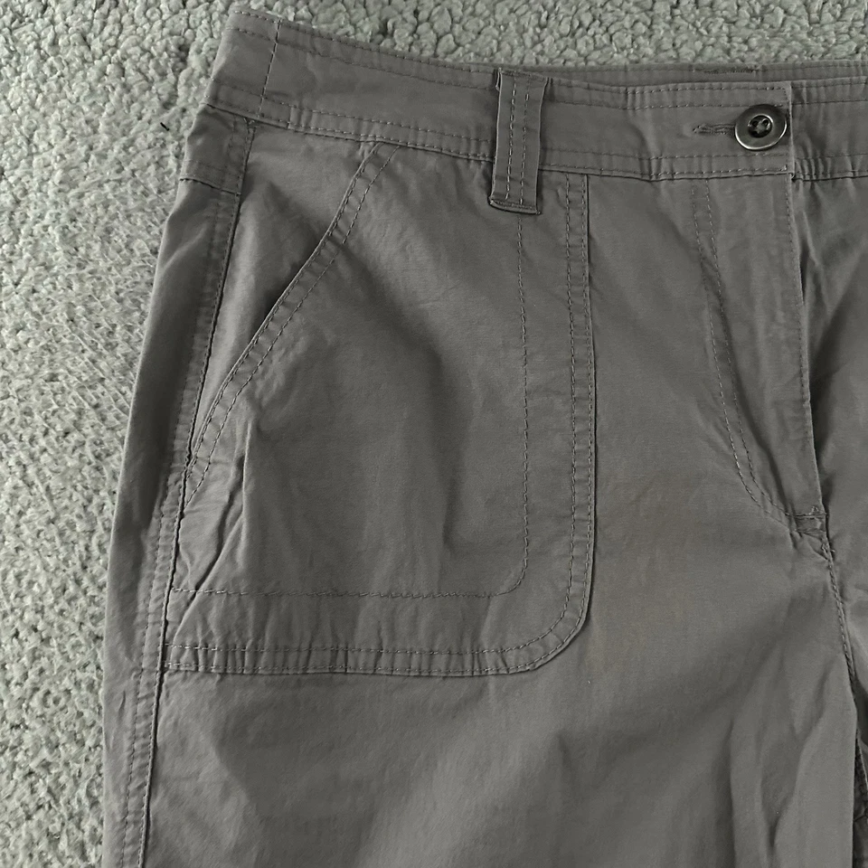 Pantalones para mujer Style & Co gris talla 14 informales calce relajado convertibles mezcla de algodón Foto 3 de 4