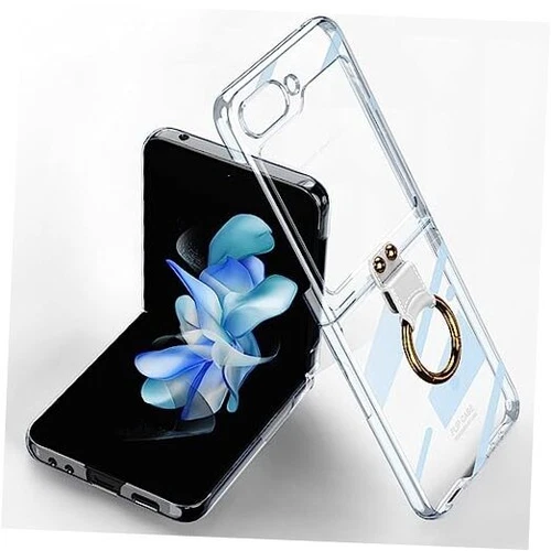  Compatible for Samsung Galaxy Z Flip 5 Case with Ring Holder, [Ultra Clear