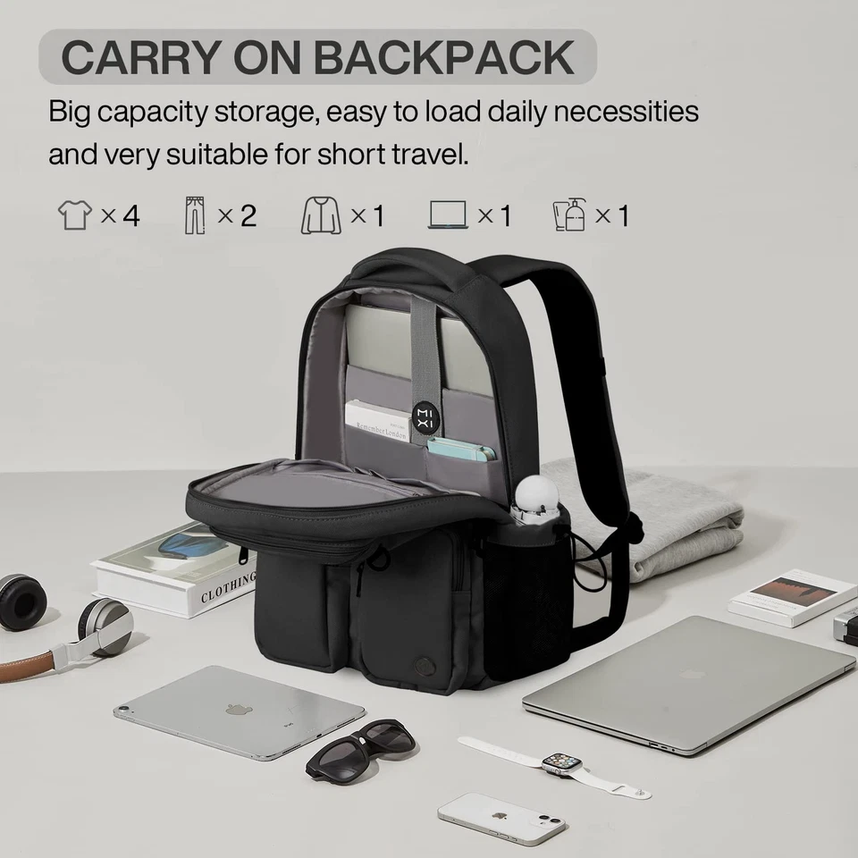 Mochila de Viaje para Laptop, Ligera Duradera Escuela Bookbag Hombres Mujeres 15.6" Co... Foto 2 de 4