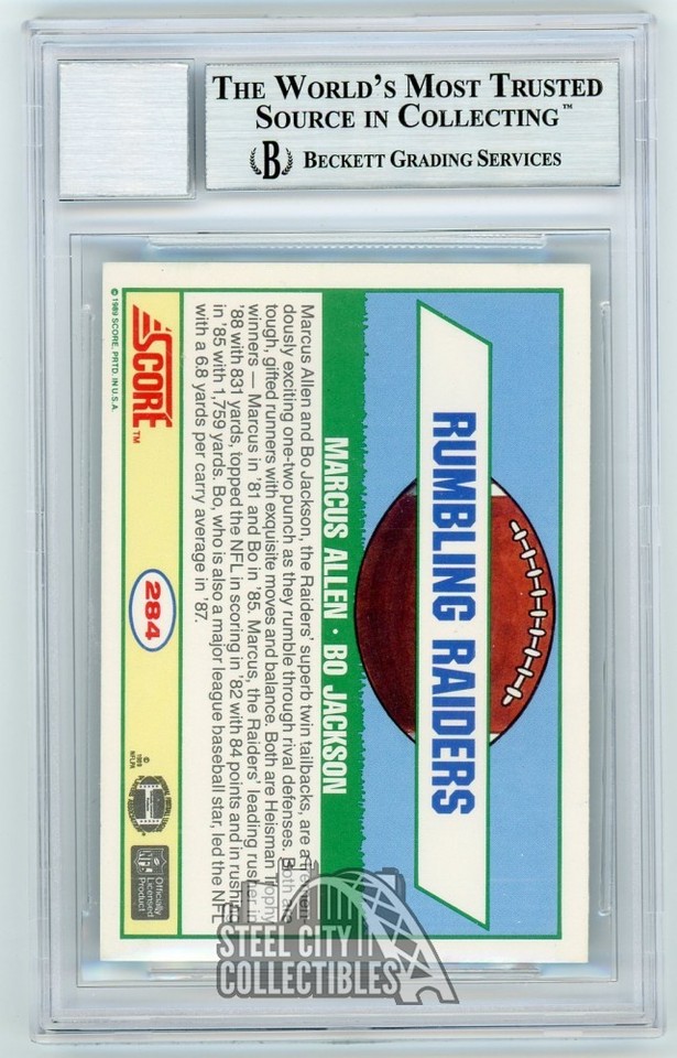Marcus Allen Bo Jackson 1989 Score Football Great Combos Auto Card #284 ...