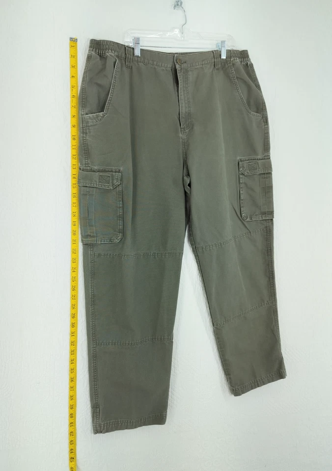 Cabela's Jeans Men 42X32 Military Green Classic Fit Cargo Pockets  Cotton  #2409 - Image 3 of 4