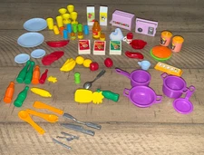 Vintage Tyco Kitchen Littles Barbie Food Lot – Mini Items Mixed Brands