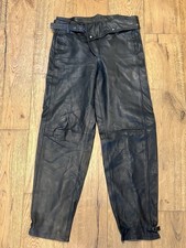 Men's Vintage Soft Black Leather Pants Sz 32 - Biker Punk Rock Moto