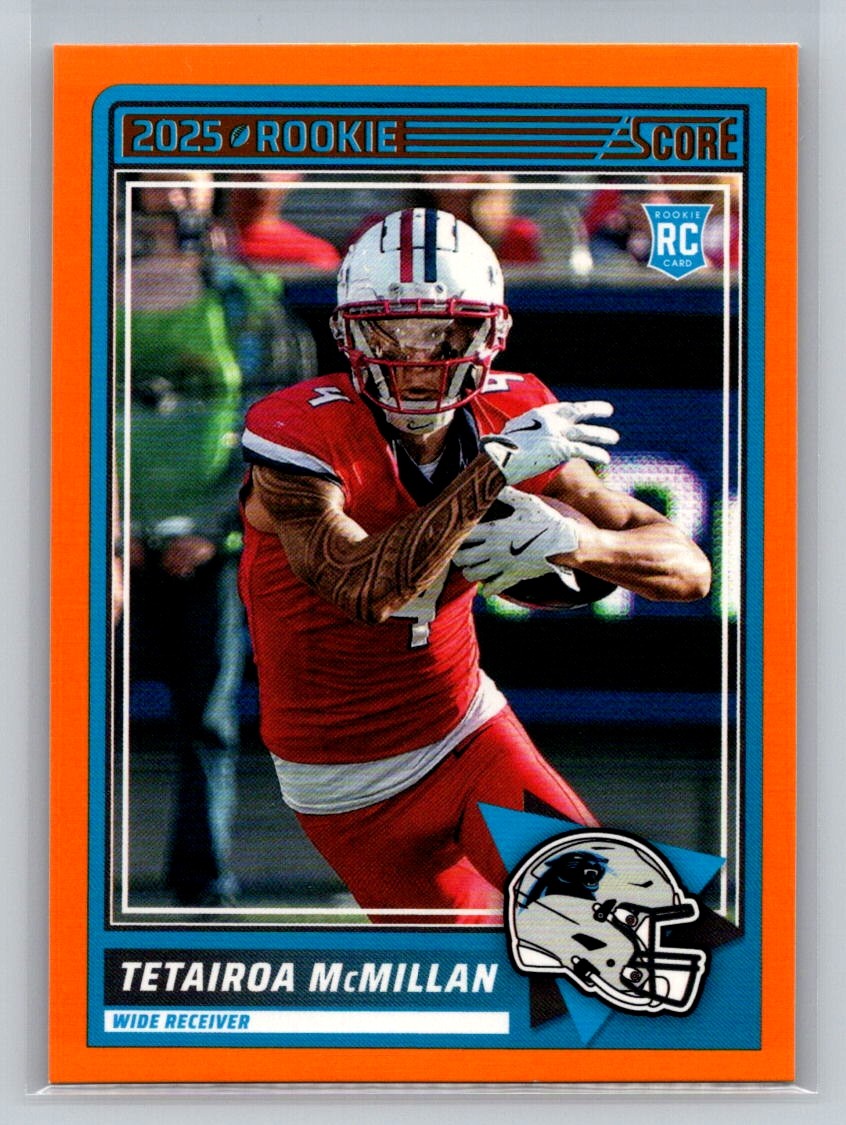 2025 Score Tetairoa McMillan Carolina Panthers Orange Rookie #17 11737