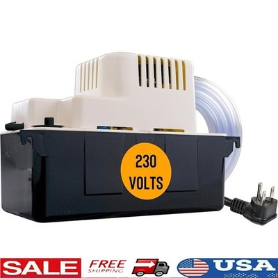 Automatic Condensate Pump 1/30 HP 230V W/ Overflow Detection Vinyl Tubing New