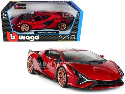 LAMBORGHINI SIAN FKP 37 RED 1/18 DIECAST MODEL CAR BY BBURAGO 11046