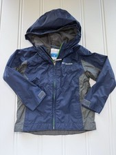 Columbia Kids Unisex Rain Windbreaker Zip Up Hooded Jacket 4T Navy Blue 2053