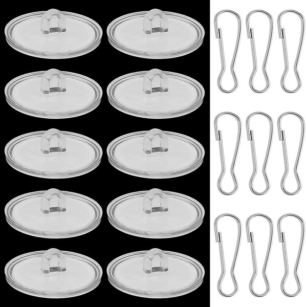 50 StüCk Deckenhaken Selbstklebend Und 50 StüCk Fahnenmast Clip 23Mm T-image