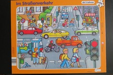 Puzzles (4) für Kinder, Vintage: Straßenverkehr, Polizei, Baustelle, Feuerwehr