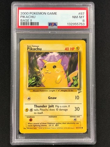 Pokemon 2000 Pikachu 87/130 PSA 8