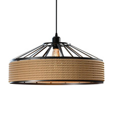 Ceiling Light Shade Easy Fit Hemp Rope Pendant Living Room Natural Lampshade
