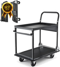 Heavy Duty 2 Tier Platform Hand Truck 700LB Steel Utility Cart