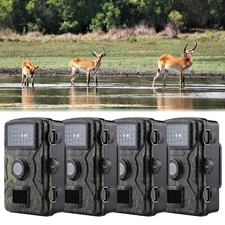 4 Pack 24MP 1440P Hunting Trail Camera Wildlife Waterproof Game Cam Night Vision