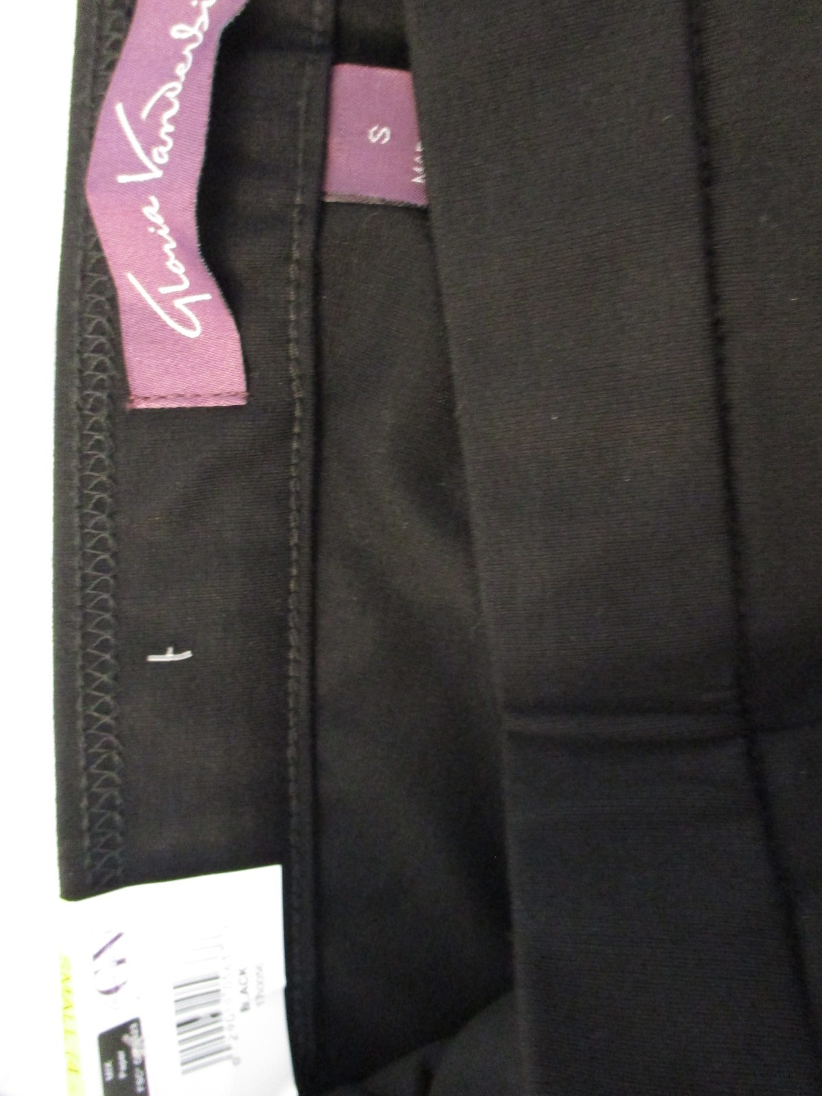 Gloria Vanderbilt Pull On Knit Pants Women's Size S Black Straight Leg Pockets thumbnail 3