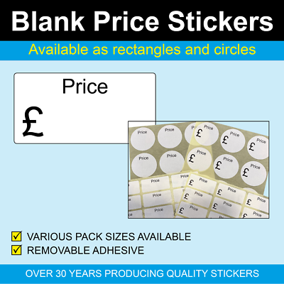 Sticker Price Tags Blank Retail Price Stickers / Labels – Multiple ...