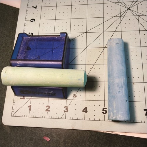 Jumbo Chalk 2 Sticks Of Non Toxic Kids Art Drawing Blue Green Outdoor Fun - Picture 2 of 7