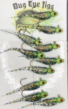 10 Pack 1/16 Oz  Custom Made Crappie Jigs ( Northern Lights)