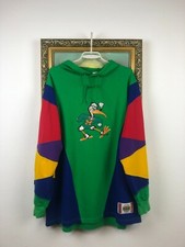 Vintage University Of Miami Hurricanes Hoodie Sweatshirt Green NCAA Size L