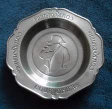 Courvoisier Cognac Metal Bottle Holder Coaster Dish Non Slide Bottom 6.25" wide