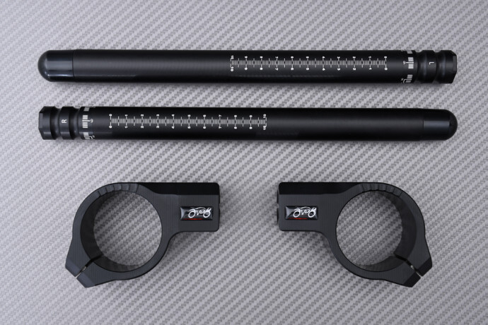 Demi-guidons 52mm inclinés pour corriger la posture sur Yamaha TZ 250 noir