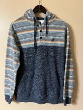 Hooey Men's "Jimmy" Navy/Blue Aztec Serape Hoodie Size S