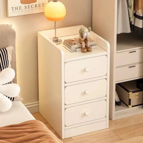 Wooden Small Side Table Slim Narrow Night Stand Bedside 3 Drawer