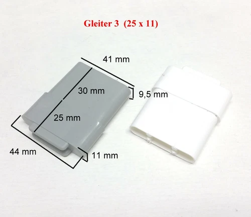 End Rod Glider End Piece Roller Shutter End Rod Glider 25x11 11 Profile (G3)