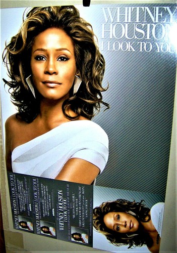 WHITNEY HOUSTON Original I LOOK TO YOU 2009 Double Sided Promo Display Card RIP - 第 1/2 張圖片