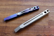 Titanium Crowbar Pry Bar Outdoor Edc Tools Keychain Pendant Screwdriver w/Clip